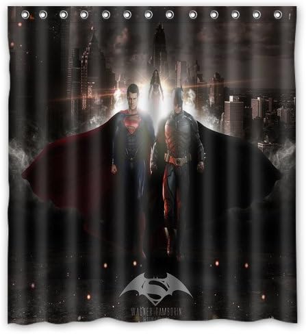 Unique and Generic Batman Vs Superman Shower Curtain Custom Printed Waterproof fabric Polyester Bath Curtain 66"(w) x 72"(h) Inches-Bathroom Decor Shower Curtain