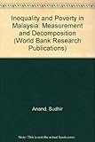Inequality and poverty in Malaysia : measurement and decomposition