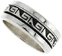 Sterling Silver 3/8" (10 mm) Greek Key Design Spinner Ring size 10