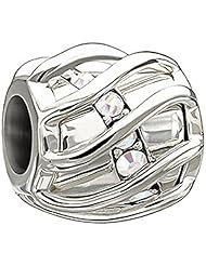 Chamilia Silver Swarovski Clear Enchanting Spiral Bead Charm