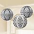 Black Damask Paper Lanterns Party Accessory (3 PCs)