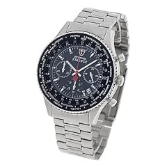 Detomaso Herren-Armbanduhr FIRENZE Chronograph Edelstahl Schwarz - SM1624C-BK1