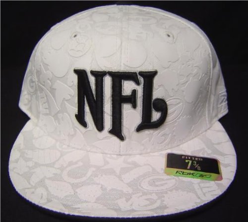 Size 7 3/8 White on white camouflage NFL Logos Fitted Flat bill Cap / Hat