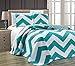 Chezmoi Collection 4-Piece Chevron Zig Zag Patterns Sheet Set (Full, Teal)