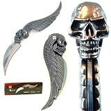 7 inch Skull Wing Design Folder Pocket Knife