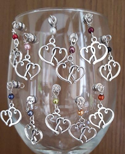 Stemless Wine Charm - Two Hearts