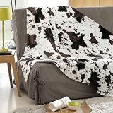 Plaid en fausse fourrure Vache Noir et Blanc