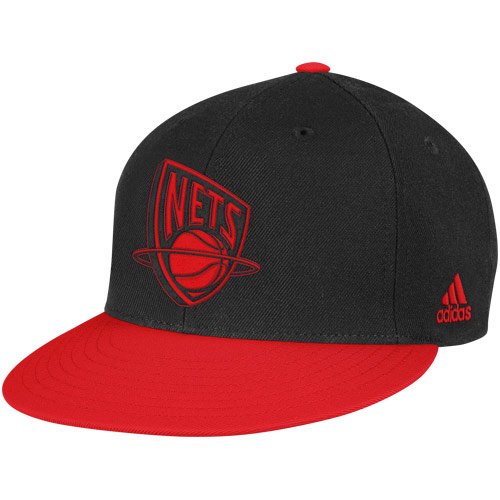 adidas New Jersey Nets Black-Red Vibe Snapback Adjustable Hat
