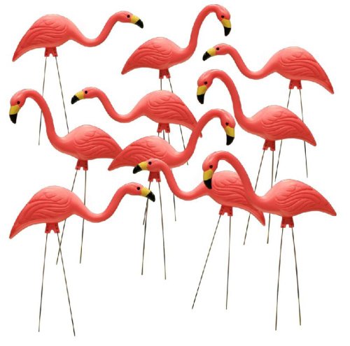 Southern Patio HDR-499485 Pink Flamingo Plastic Lawn Ornament, 10-Pack