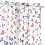 Hookless Butterfly 70 by 72-Inch Vinyl Shower Curtain