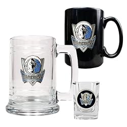 Dallas Mavericks 15oz Tankard, 15oz Ceramic Mug & 2oz Shot Glass Set - Primary Logo NBA Basketball
