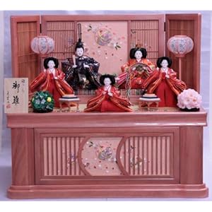 【クリックで詳細表示】【新作】【雛人形】【ひな人形】【五人飾り雛人形】収納飾りtos-201【ピンクのお雛様】パールピンク塗り【FS＿708-9】【kb】