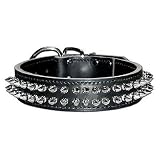 1.5 in. Protector Close Spiked Dog Collar model 6021 (Black, 25 in.)