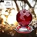 Best Home Products Hummingbird Feeder, Blown Glass, Candy Apple, 24 ounces