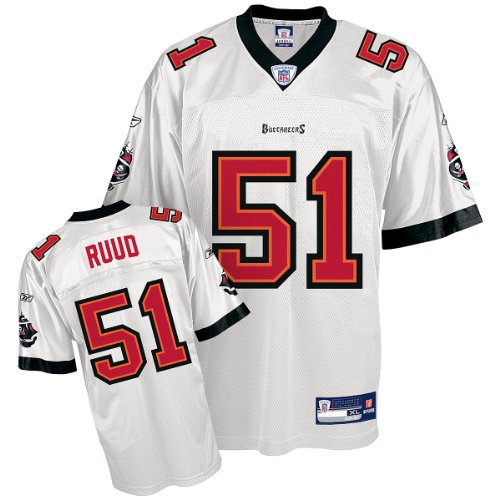 Reebok Tampa Bay Buccaneers Barrett Ruud Replica White Jersey Small