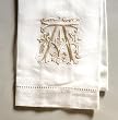 Set of 6 Monogram Embroidered Guest Towel - A