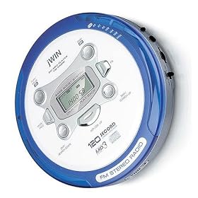 jWIN CD MP3 Player with Anti-Skip Protection and FM Radio (Blue) by jWIN