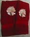 Embroidered Christmas Horse on Dark Red Bath Towel