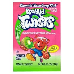 Kool-Aid Twists Slammin' Strawberry Kiwi Unsweetened Soft Drink Mix, 0.17-Ounce Packets (Pack of 96)