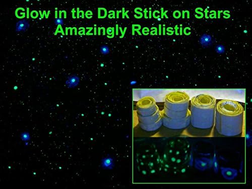 STAR KIT: DIY EZ Star Field Kit "Just Stars" Peel & Stick Glow in the Dark Stargazing Window for your bedroom ceiling! 16-36 square feet