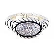 Ring - R84 - Stretch - Ring Size 7 - Will Stretch Even Bigger ~ Silver Tone Metal with Clear Crystals