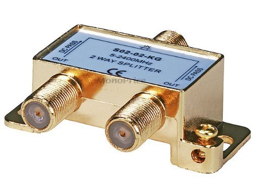 PREMIUM 2 way Splitter F type Screw - 5~2400 MHz (for Video VCR Cable TV ante...