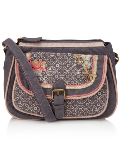 Accessorize Womens Orchid Geo Charm Saddle Bag