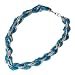 Jewelry : Two Tone Braided Collar Necklace - Blue