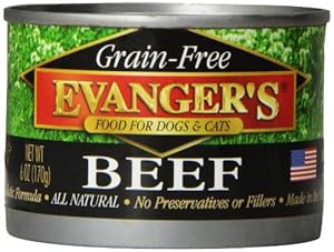 EVANGER'S 776280 24-Pack Grain Free 100-Percent Beef for Dogs and Cats, 6-Ounce EVANGER'S 776280 24-Pack Grain Free 100-Percent Beef for Dogs and Cats, 6-Ounce