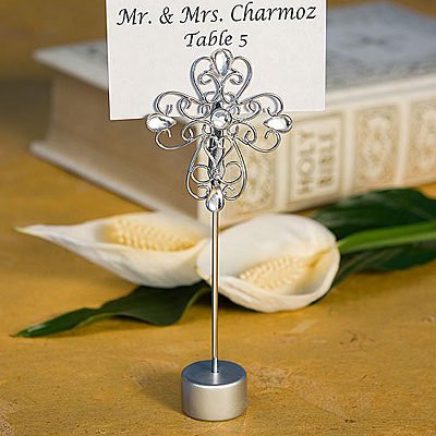 Decorative Cross Design Place Card Holder Favors, 70 On Sale