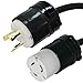 NEMA L5-20P to L5-30R Plug Adapter - 1 Foot, 20A/125V, 12 SJOOW - Iron Box # IBX-6381-01