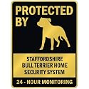 PROTECTED BY " STAFFORDSHIRE BULL TERRIER HOME SECURITY SYSTEM " PARKING SIGN DOG