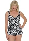Woman Within Plus Size Swimsuit in 2-piece tankini style with ruffles and shirring by Penbrooke