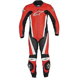 Alpinestars One-Piece Youth Leather On-Road Racing Motorcycle Race Suits - Color: Red, Size: Small