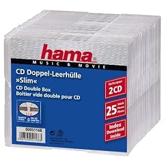Hama CD Box Slim Double, Transparent, 25er-Pack