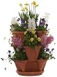 Nancy Janes P1360 12-inch Stacking Planters with Patented Flow through Watering System and Hanging Chain, Terracotta, Set of 3