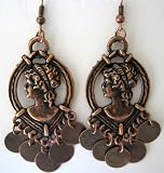 Sakas Ladys Face Metal Earrings - Clearance !
