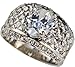 Brilliant Designer White Gold Overlay Men's Ring simulated White Sapphire Size 9 10 11 12 13 14