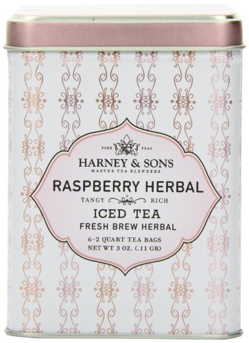 Harney & Sons Raspberry Herbal Iced Tea, 6 Brew Pouches