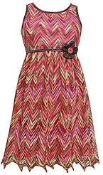 Girls Sleeveless Belted Lace-Up Faux-Leather/Polyester  Dress