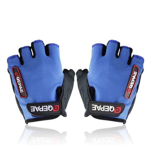 Oceantree(TM) New Cycling Bike Bicycle Gel Silicone half finger Ultra-breathable gloves (blue, M)