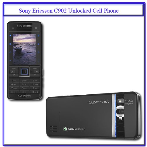 Sony Ericsson C902 Unlocked Cell Phone - US Version with Warranty (Swift Black) + Stereo Portable Handsfree Headset (HPM-64) + 1GB8 Memory Stick MicroTM media (M2TM) + Memory Stick MicroTM Media Adapater