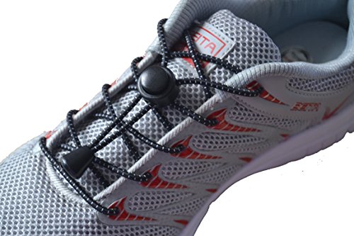 No Tie Shoelaces - Elastic Quick Lace By Bodi Hut - 5 Pairs Of Elasticated Laces - 100% Moneyback Guarantee - Simple For Children - Enjoy Extra Shoe Comfort Now! Great For Kids & Adults Trainers - Ideal For Running & Triathlon
