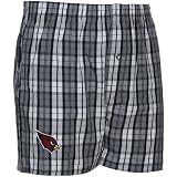 NCAA Arizona Cardinals Black-White Plaid Historic Embroidered Boxer Shorts (Large)