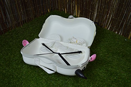 Kiddee Case Ride On Kids Luggage / Childs's Suitcase White Cow