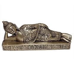 Handcrafted Reclining Buddha Statue Metal Figurines