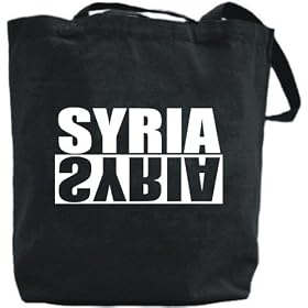 Canvas Tote Bag Black " Syria Negative " Country