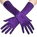 BABEYOND Long Opera Party 20s Satin Gloves Stretchy Adult Size Elbow Length 15 Inches (Purple)