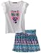 Energie Girls 7-16 Graphic Ruffle Tee And Skort Set, Blue, Medium