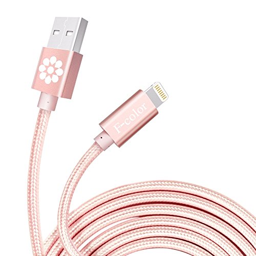 Iphone 6s charger, rose gold cable, 6.6 feet long f-col…